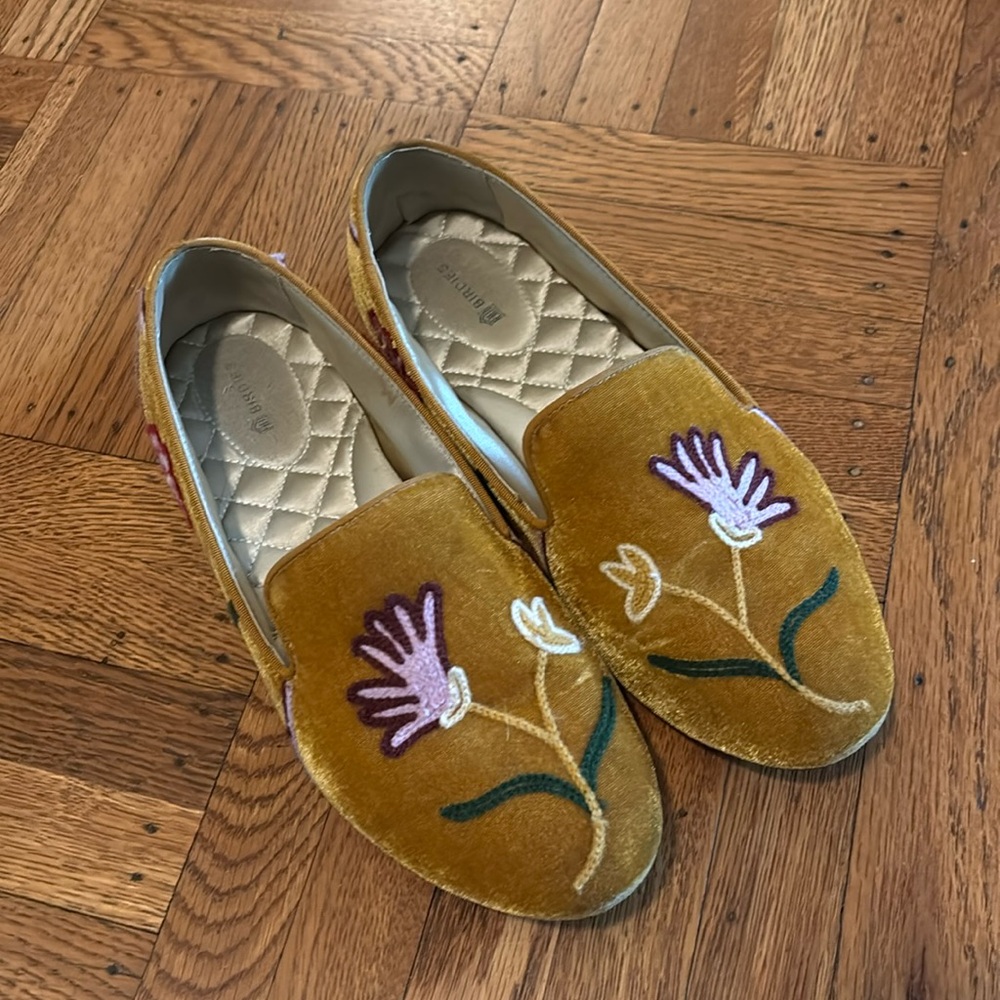 Birdies Starling Embroidered Velvet Flats